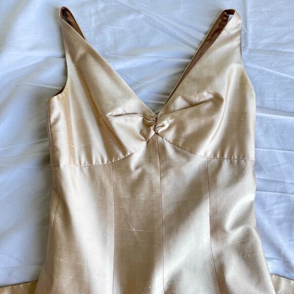 Jenny Yoo Tan Gown Ball Dress Gala Long A Line Size 0 Tan - Picture 6 of 9